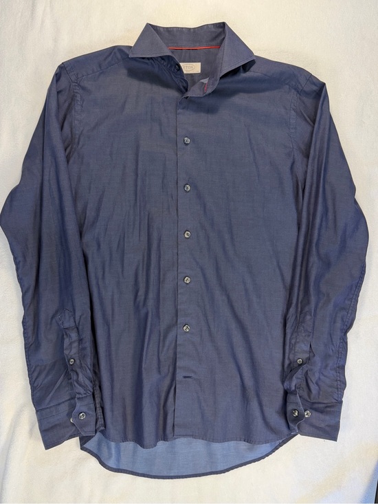 Eton Other - Eton Sweden Slim Fit Blue Dress Shirt Mens 15.5 39 Luxury Cotton Business